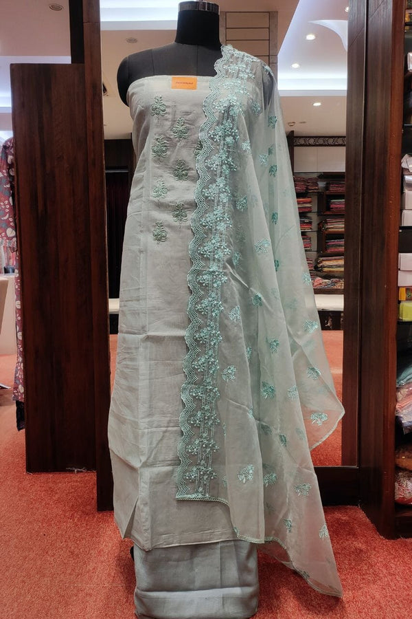 Unstitched Suit Material In Chanderi Silk
