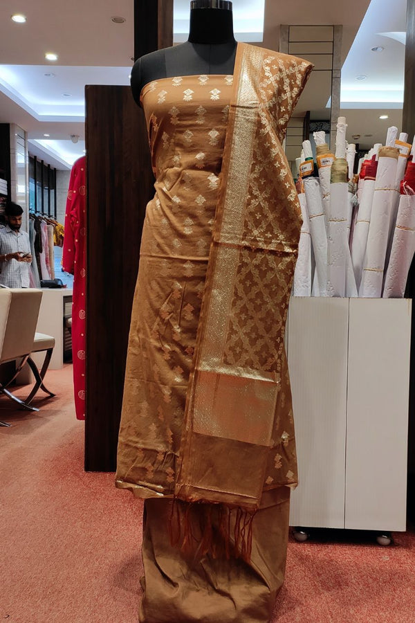 Unstitched Suit Piece In Chanderi Silk