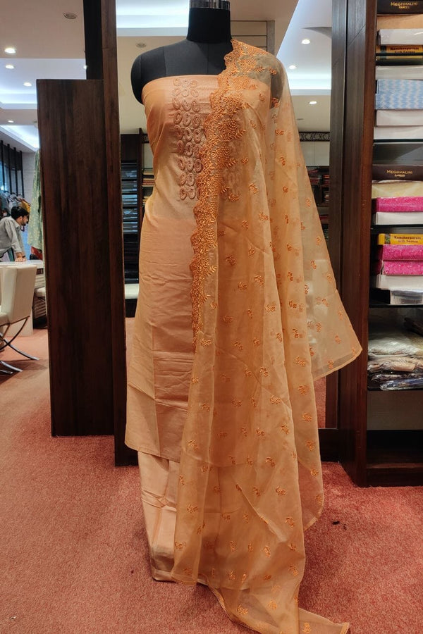 Unstitched Suit piece In Chanderi Silk