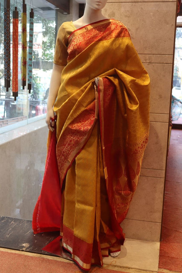 Uppada Silk Saree In Mustard Color