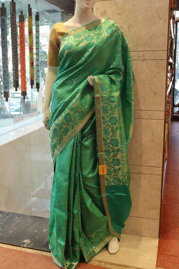Uppada Silk Saree In Sea Green Color