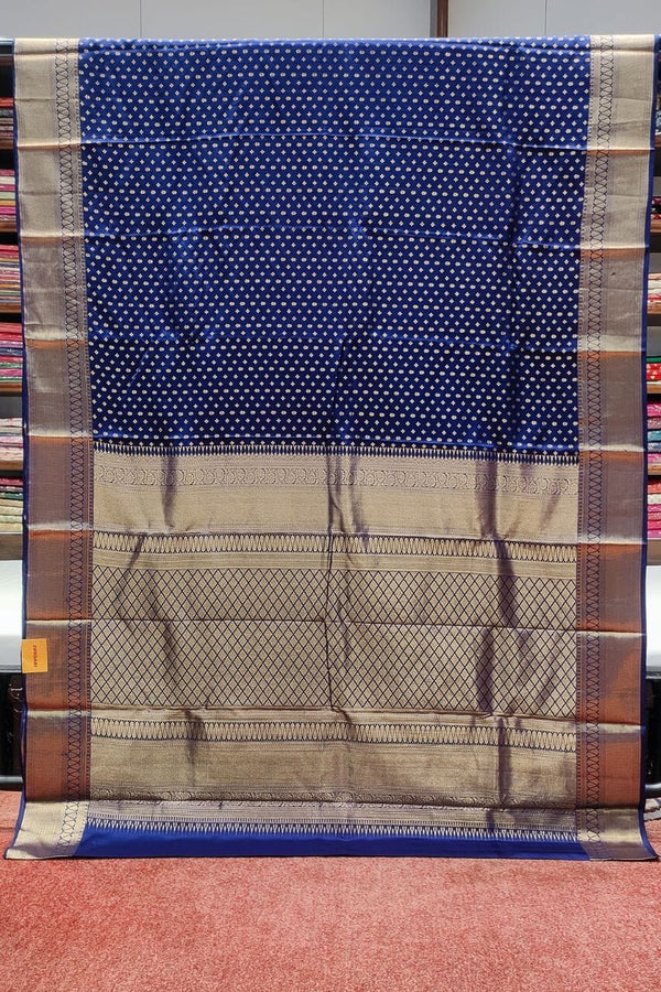 Kanjivaram Silk Saree In Royal Blue Color